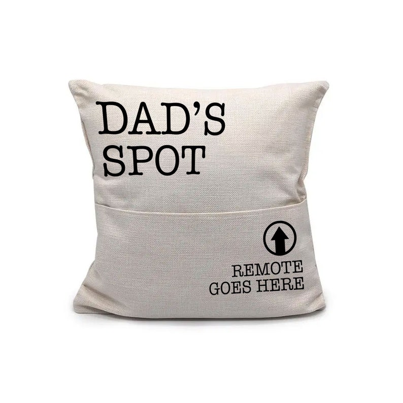 father's day pillow dad's spot remote goes here faux linen pillowcase pillow great gift for dad birthday christmas fathers day funny pillow 