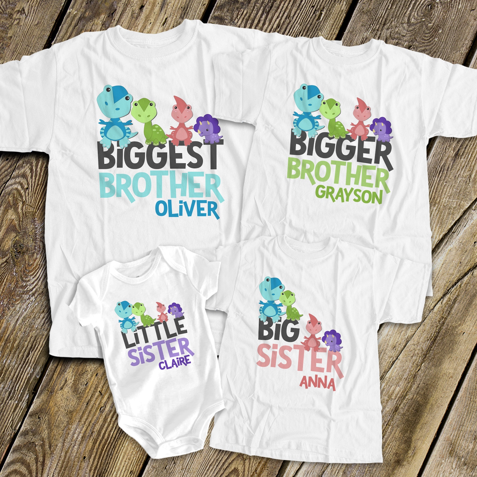 Matching Sibling Shirts Set of Four Big Brother and Big Sister Etsy