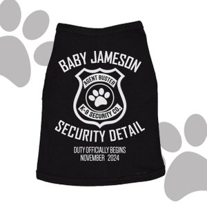 dog shirts | big brother big sister to be dog DARK tee | dog security detail dark shirt | pregnancy announcement dog shirt MSMP-028-D