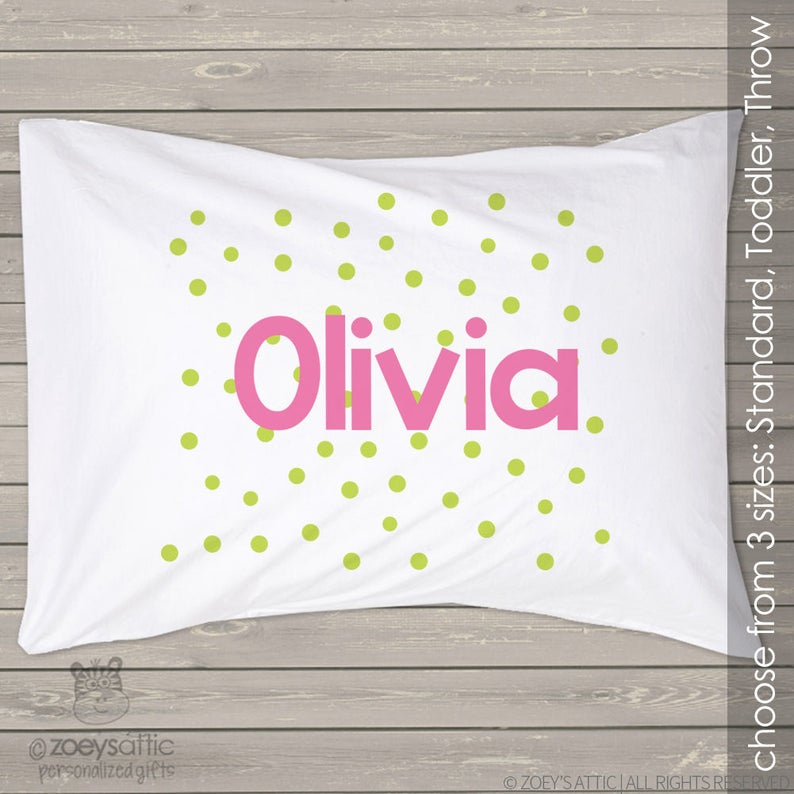 Polkadot Pillowcase / Pillow Personalized With Name Standard Etsy