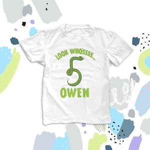 Birthday boy shirt personalized birthday boy snake tshirt - fifth sixth seventh birthday reptile themed party snake birthday shirt 22BD-052
