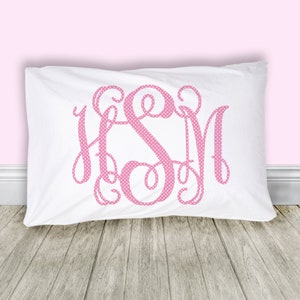 monogram pillowcase polkadot standard size great unique gift Personalized PIL-052 image 1