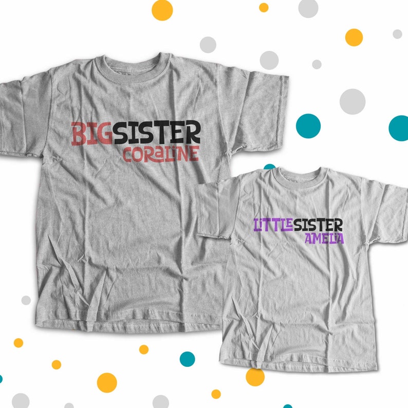 Big sister shirt, baby sister shirt big sister, little sister sibling set perfect for any big/little combination MSMP-004-Set image 2