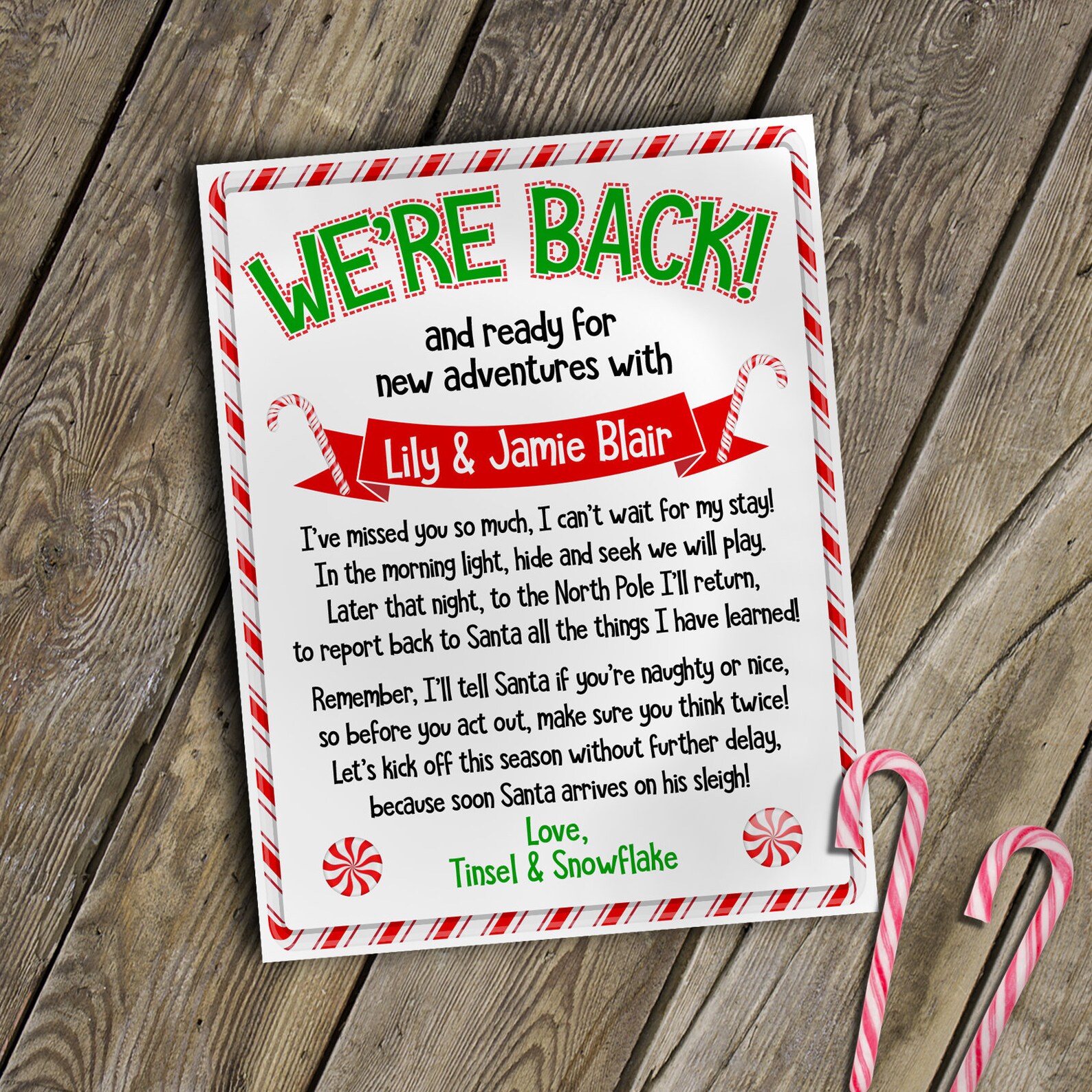 Personalized Elf Letter Welcome Back Letter From Two Elves Etsy UK