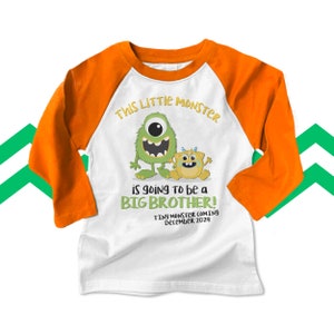 Big Brother shirt-little monster big brother raglan T-shirt MMST-001-R image 2