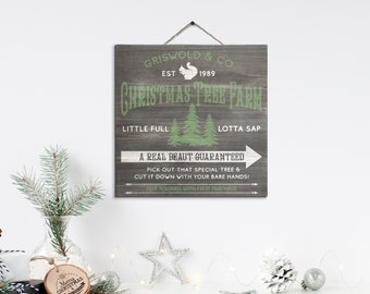 griswold & co christmas tree farm a real beaut holiday sign whitewash or graywash wood fir sign holiday wall art home decor sign plaque