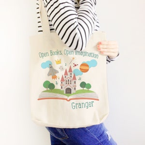 Imagination library book personalized tote bag - choose value or heavyweight tote MBAG-054