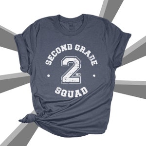 Second grade squad, first grade squad, any grade teacher team shirt personalized for teachers dark team shirts- teacher squad 22MSCL2-029-D
