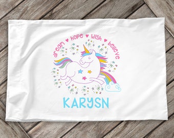 Unicorn pillowcase / pillow - custom personalized unicorn pillowcase great birthday gift girls unicorn pillowcase personalized