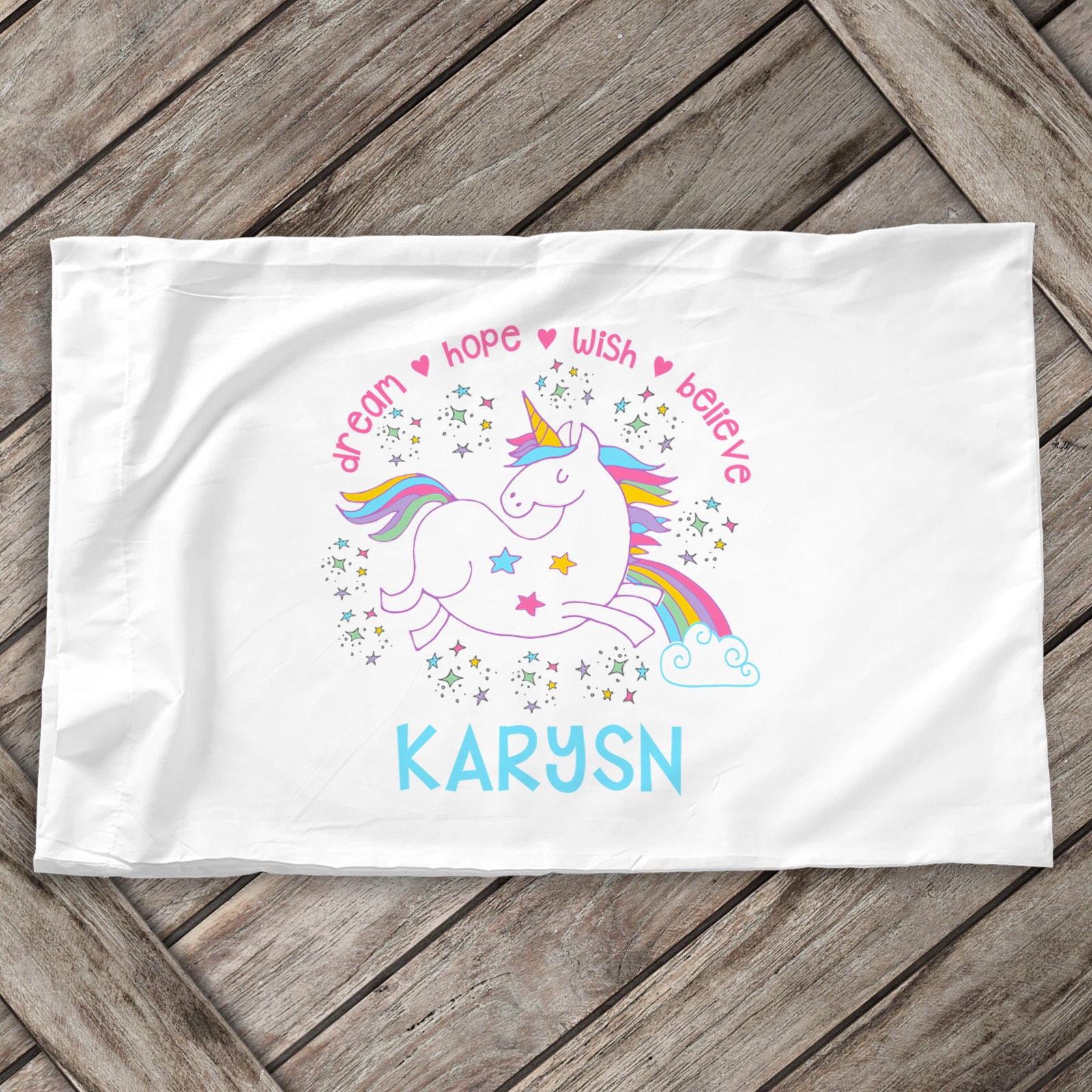 Unicorn pillowcase / pillow custom personalized unicorn Etsy