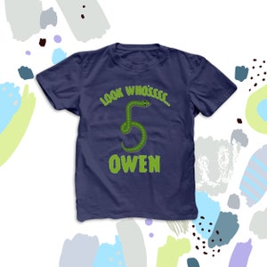 birthday shirt | snake birthday boy shirt | fifth sixth seventh tenth birthday party dark shirt | reptile party dark tshirt 22BD-052-D