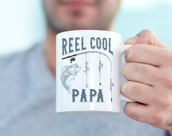 Reel Cool Papa Mug | dad, papa or grandpa Mug | fathers day gift Mug | reel cool papa | fisherman gift Mug 23FD-011-MUG