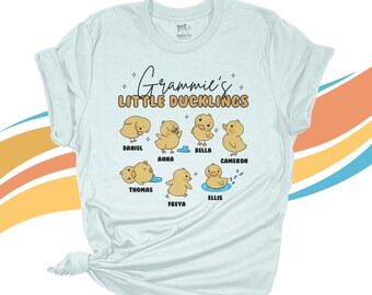 Grammie shirt | Grammie's (or nana or grandma or any title) little ducklings Tshirt | personalized with grandkids names | 23MD-006