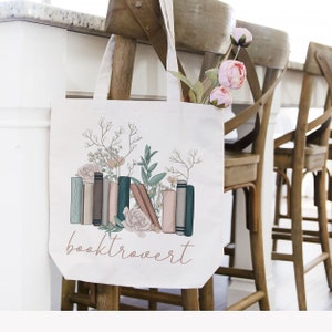 book lover tote bag | funny booktrovert tote bag mom or grandma tote | mother&#39;s day birthday or christmas present | gift tote bag 23tote-001