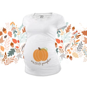 fall maternity shirt pumpkin maternity shirt our little pumpkin halloween maternity top long or short sleeve maternity  MMAT-003