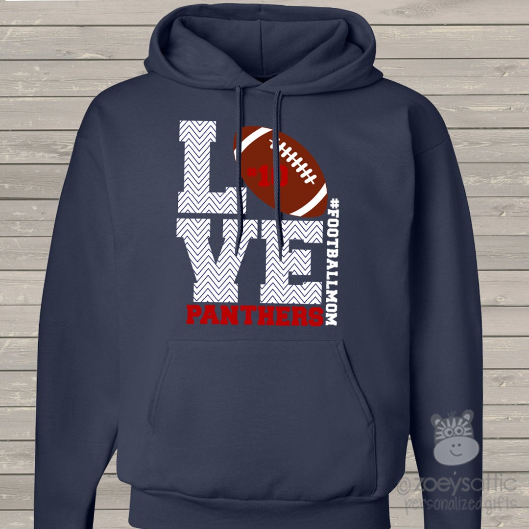 Football Mom Hoodie Sweatshirt LOVE Great Gift for Birthday - Etsy