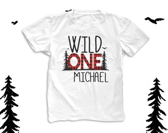 First 1st birthday wild one shirt - wild one buffalo plaid first birthday shirt 22BD-029