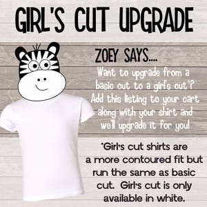 girls cut tee upgrade - use this to upgrade your basic tee to a girls cut cap sleeve tee