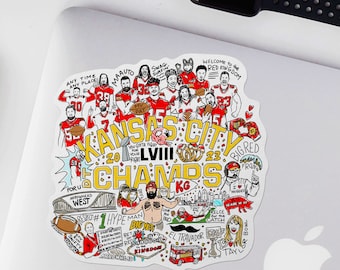 Kansas City champs football super bowl LVIII sticker vinyl decal champion KC moments kelce mahomes decal vinyl sticker str-063