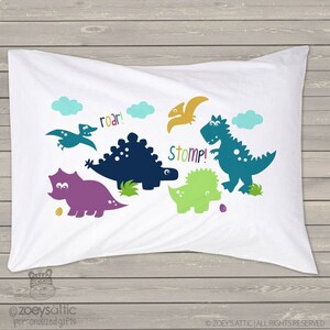 Dino roar stomp pillowcase / pillow - custom personalized dinosaur pillowcase great birthday gift  DRSP