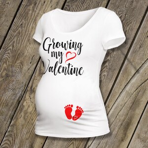 Growing my Valentine pregnancy announcement shirt short or long sleeve maternity or non-maternity top MMAT-084
