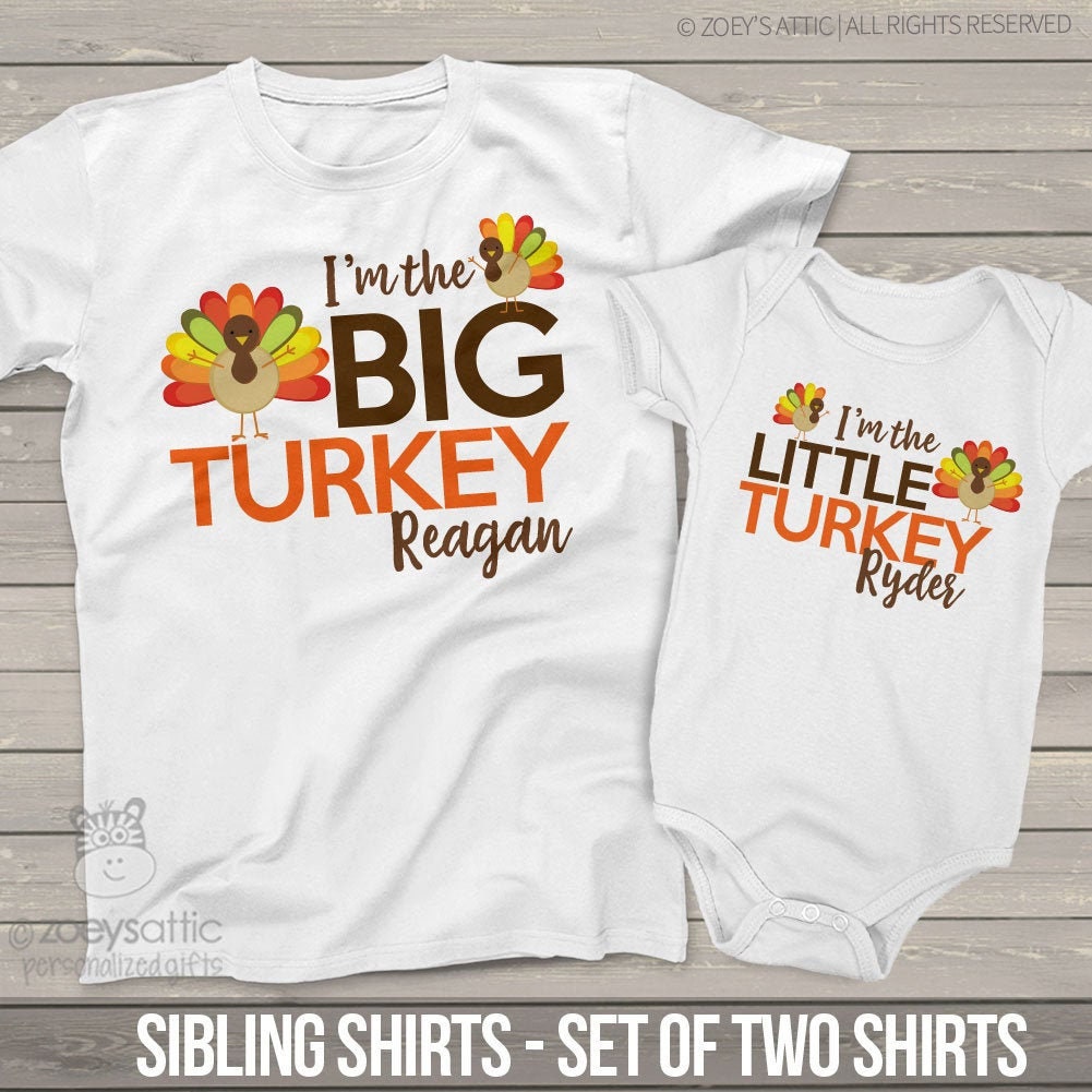 Thanksgiving Shirts Matching for Big 