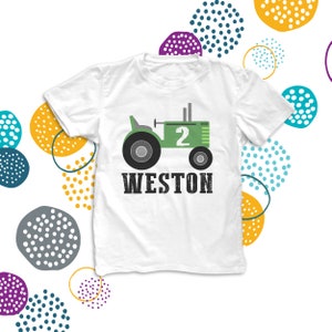 tractor birthday boy shirt  - tractor and age personalized with name for any age 22BD-009