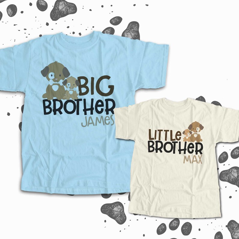 big brother little brother or sister matching set the puppy set 2 shirts MPUP-012-BSet image 2