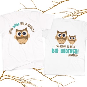 Big brother shirt- owl secret big brother to be t shirt - pregnancy announcement MOWL-008