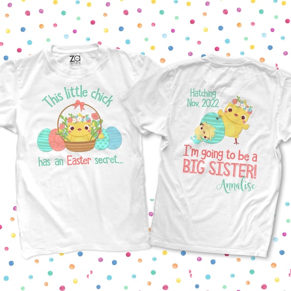 Easter Themed Big Sister T Shirt Pregnancy Announcement Easter Themed Big Sister T Shirt Pregnancy Announcement