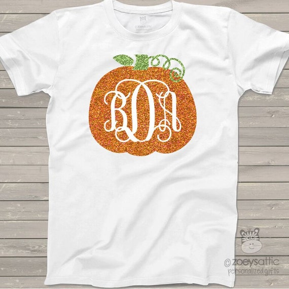 pumpkin vine monogram glitter sparkly monogram pumpkin