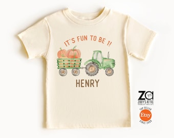 Fall Pumpkin Patch First Birthday Tractor Pumpkin Birthday Boy Fall Personalized Birthday Tractor Pumpkin Patch Shirts