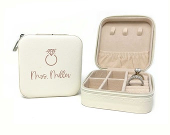 bridal jewelry box small travel kit personalized jewelry box with wedding ring design great gift for brides for keepsake wedding jewelry