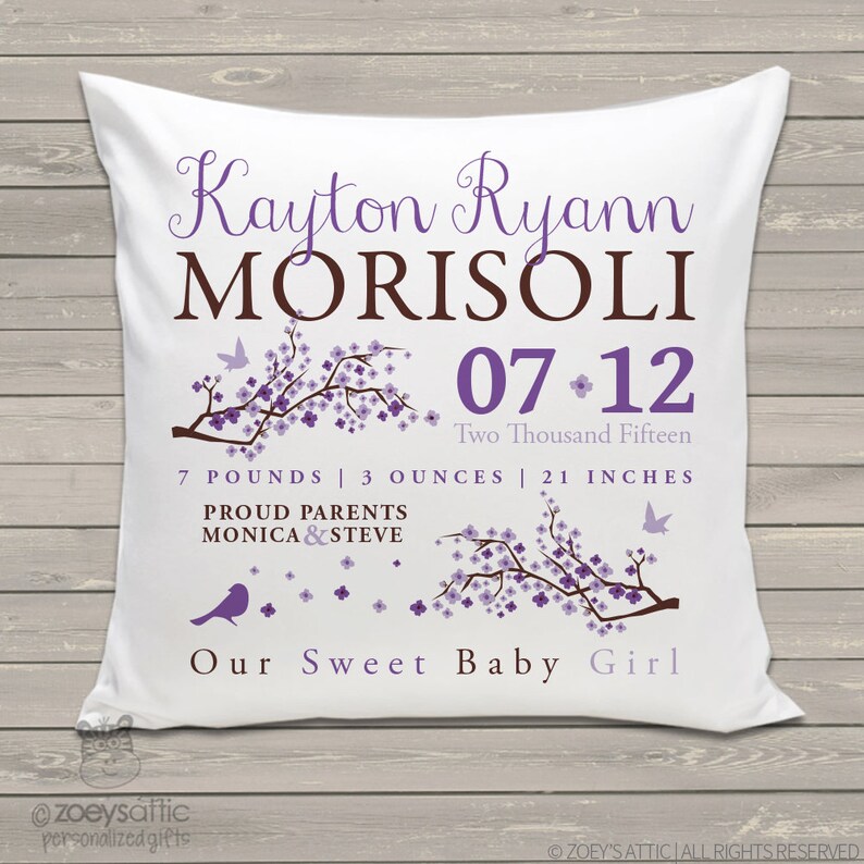 Birth announcement new baby gift custom cherry blossoms and Etsy