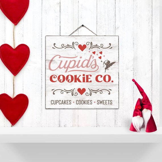 Cupids Cookie Co. Enseigne de la Saint-Valentin Signe de bois - Etsy Canada