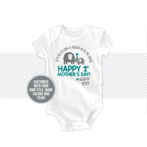 First Mother's Day Onesie® gift from baby ELEPHANT personalized first mothers day gift from baby boy (or girl) | 1st mother's day gift