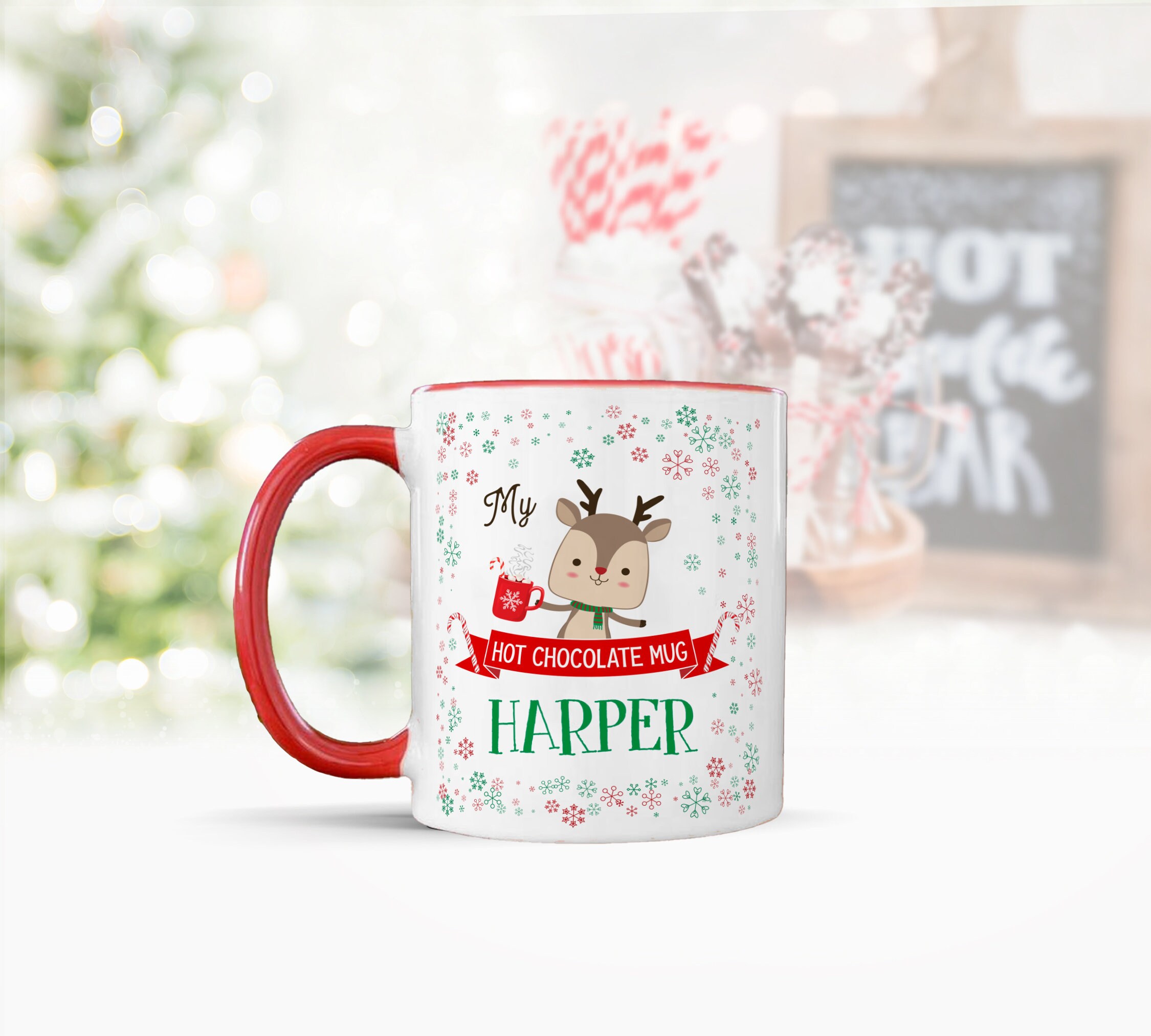 Personalized Kids Christmas Mug, Hot Chocolate Mug, Christma - Inspire  Uplift