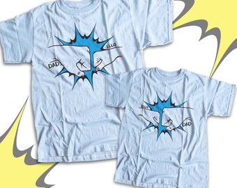 Father's Day Dad and Kiddo Fist Bump matching shirt gift set - 23FD-007-Set