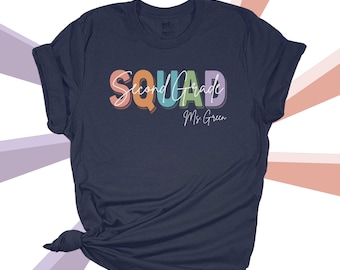 Second grade squad, first grade squad, any grade teacher team shirt - personalized for teachers team shirts- teacher squad 22MSCL2-030-D