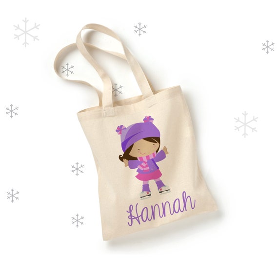 Ice Skate Tote Bag Girls Figure Skater Totebag Ice Skater Bag Girl