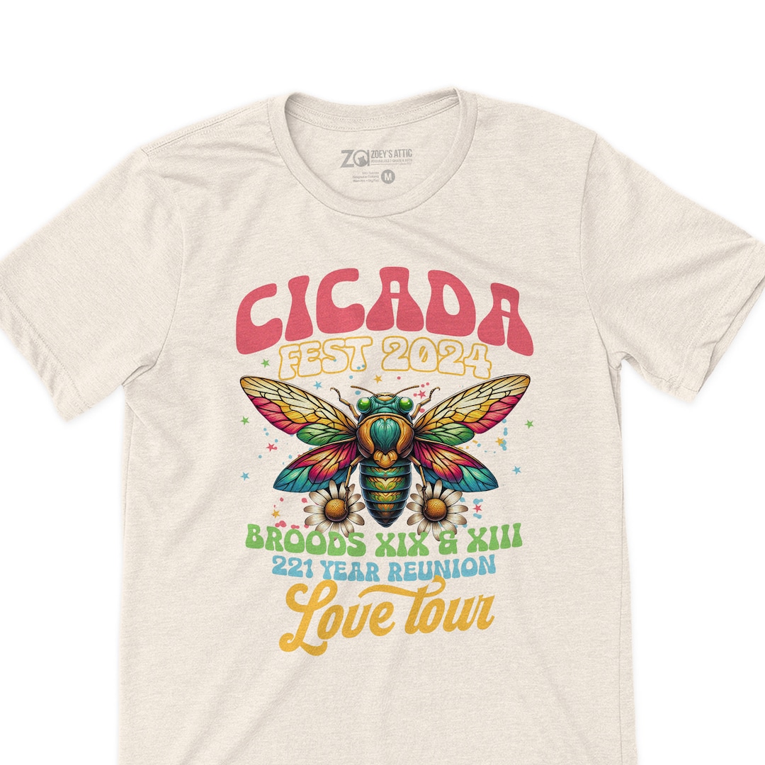 Cicada Shirts Funny Double Brood Cicada 2024 Tour Concert Band T Shirt Il 7o1f 