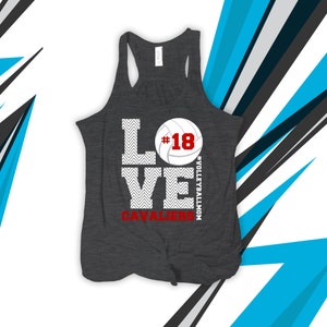 Volleyball mom love DARK flowy tank top - great gift for birthday or Mother's Day 22SPRT-009-DF