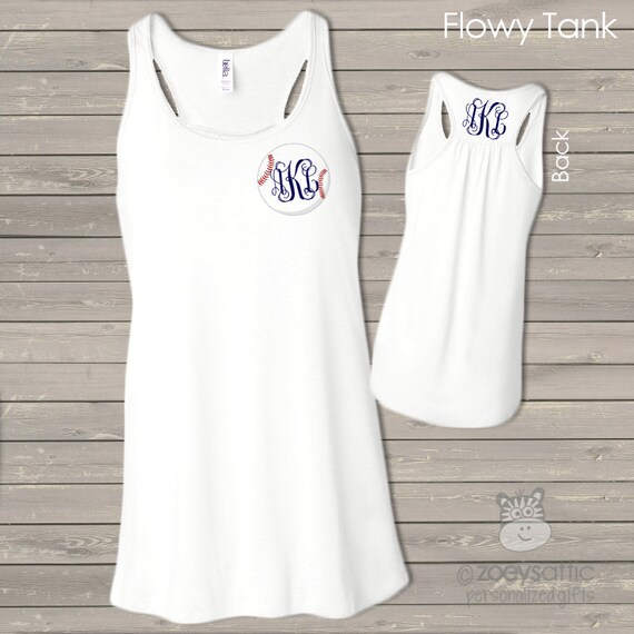 Monogram baseball shirt baseball lover custom flowy tank top | Etsy