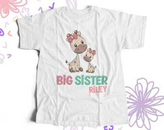 big sister shirt funky giraffe makes a great big sister to be shirt and gift MGRF-012-BS