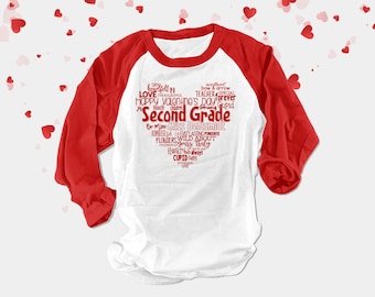teacher shirt Valentine's day teacher shirt heart teacher name grade personalized raglan shirt for teachers team matching shirts galentines