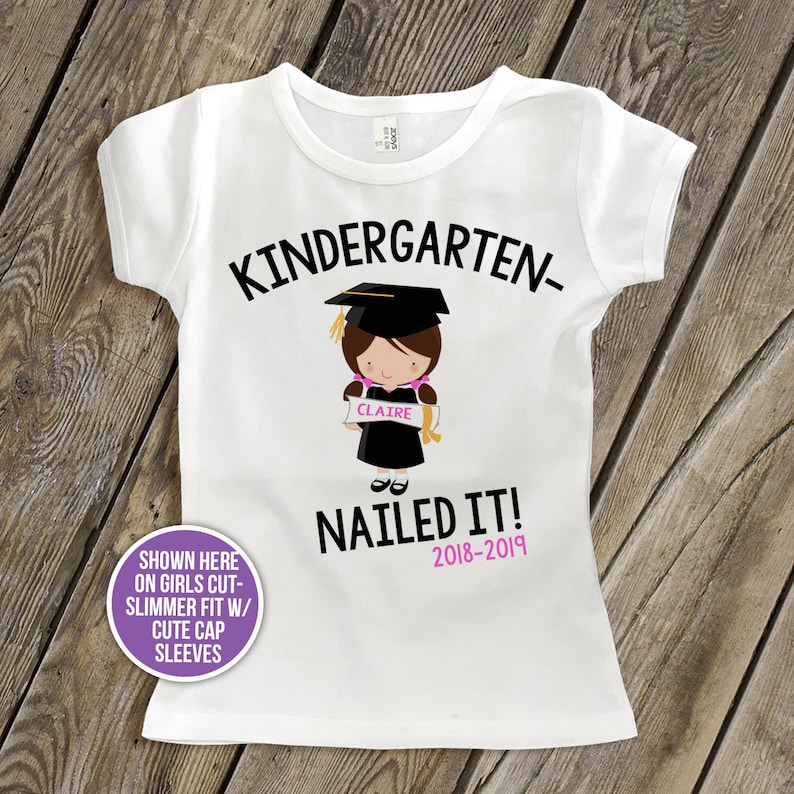 Kindergarten graduation shirt funny kindergarten nailed it | Etsy