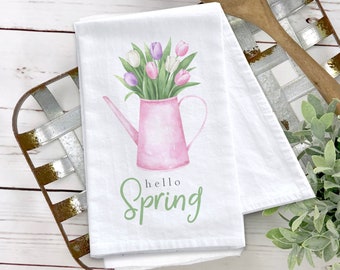 mother's gift bridal gift Flower Jar towel kitchen decor tea towel embroidered kitchen towel house warming gift