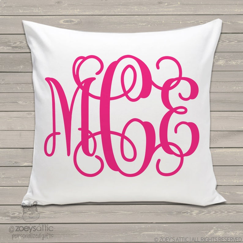 Monogram Throw Pillow and Pillowcase Made to Match Bedroom Etsy