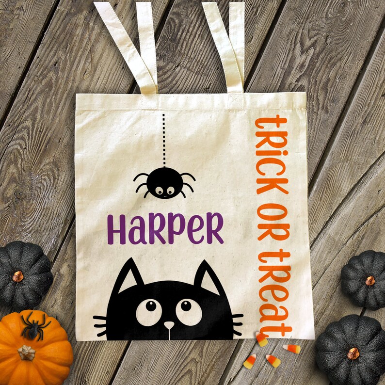 Halloween trick or treat bag Toddler youth halloween treat Etsy