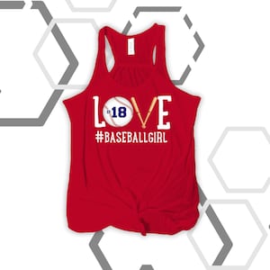 Love baseball DARK flowy tank top - great gift for birthday girl or Mother's Day 22SPRT-006-DF